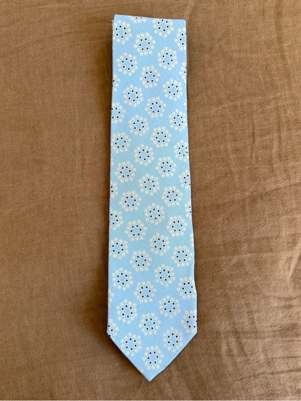 Giorgio Armani Cravatte Light Blue Floral Silk Tie
